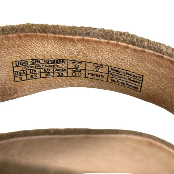 Ugg Raquel Wedge Women Size 8 Chestnut Suede Espadrille Strappy Tassel Sandals - Picture 11 of 11